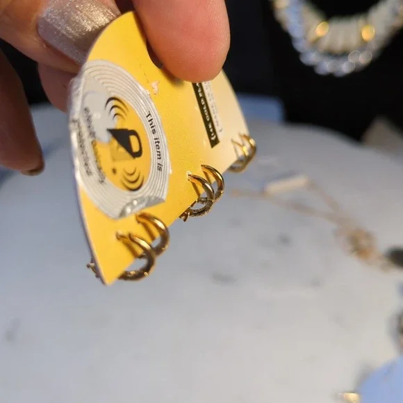 Anthropologie Small Hoop & Stud 14K Gold Plated Earrings Set, 3 Pairs - NWT - Picture 7 of 9